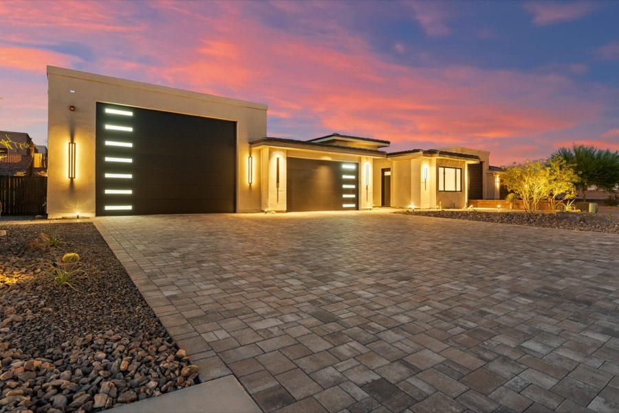 Exterior of 6873 Avienda De Los Foothills against the Havasu Foothills mountains