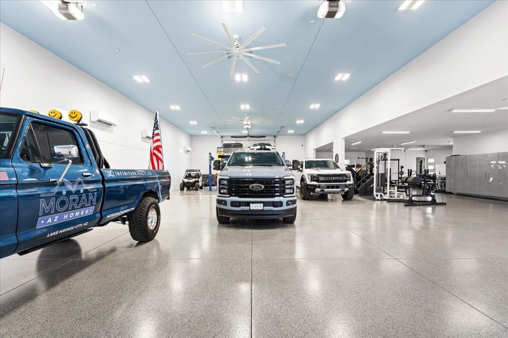 Climate-controlled garage and home gym