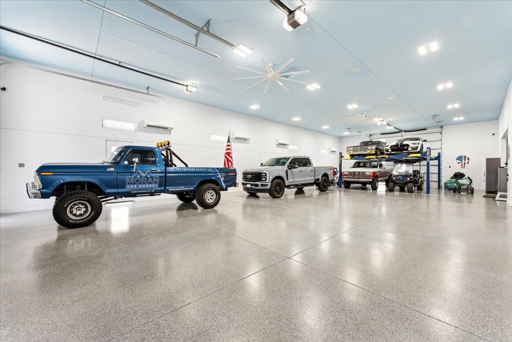 RV garage with a 34 by 74 foot motorhome bay