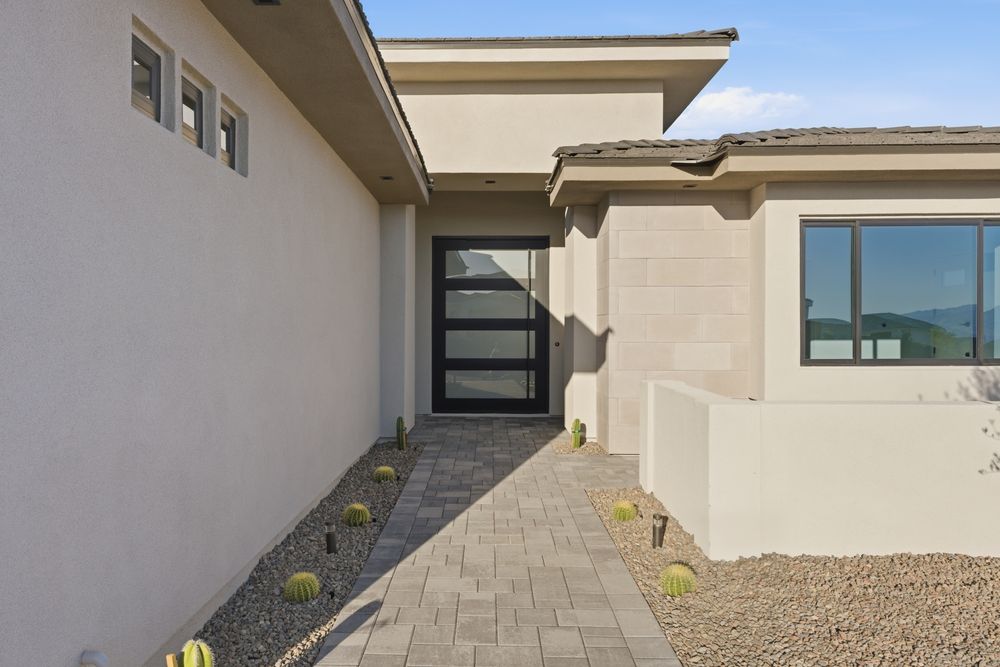 Landscaped walkway to the front door