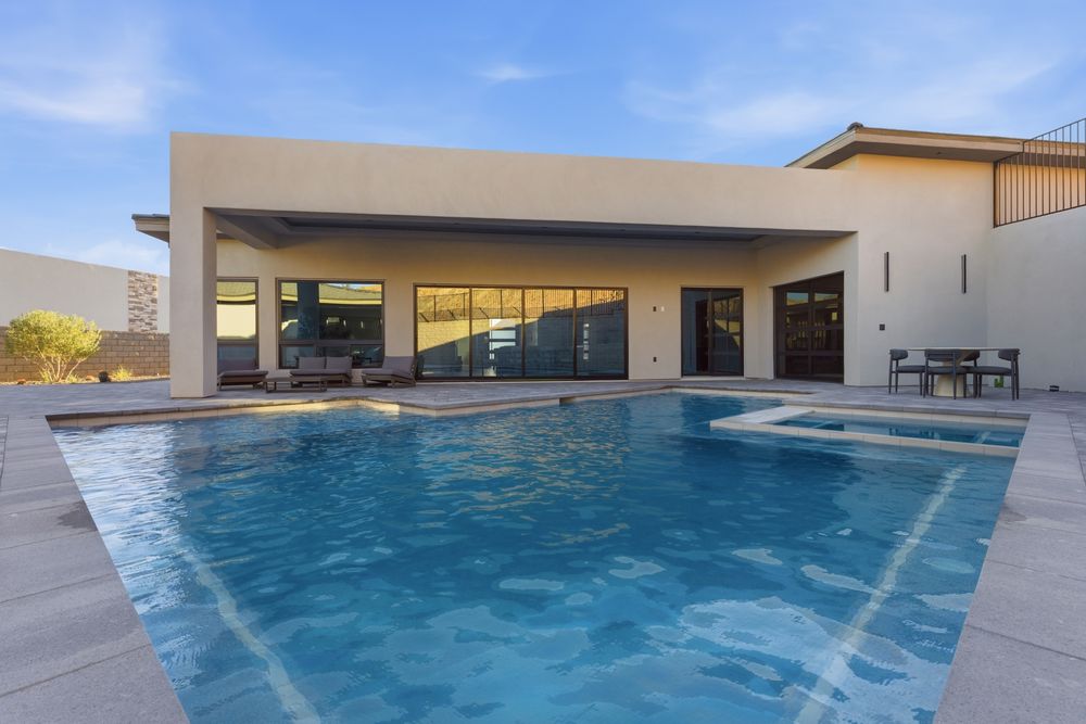 Pool looking toward the back of the home