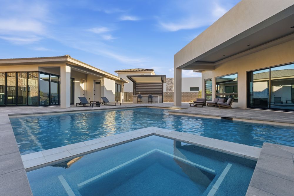 Spa and pool at golden hour