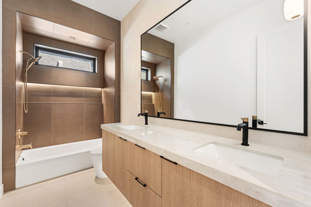 Guest bathroom with double vanity