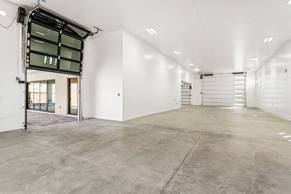 Garage interior looking toward the pool patio
